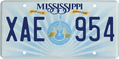MS license plate XAE954