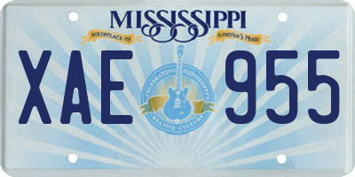 MS license plate XAE955