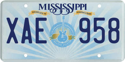 MS license plate XAE958