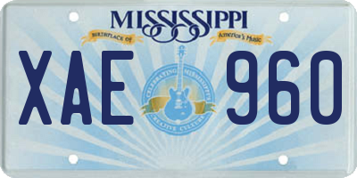 MS license plate XAE960