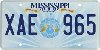 MS license plate XAE965