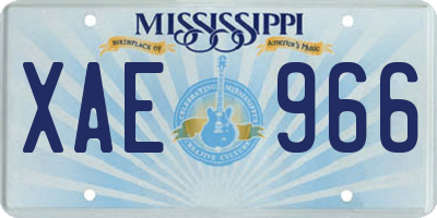 MS license plate XAE966