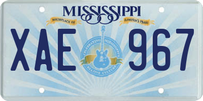 MS license plate XAE967