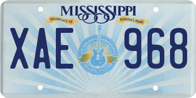 MS license plate XAE968