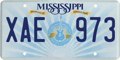 MS license plate XAE973