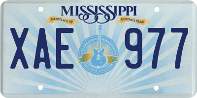 MS license plate XAE977