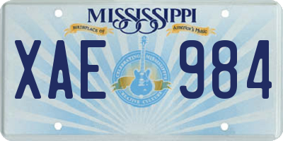 MS license plate XAE984