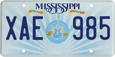 MS license plate XAE985