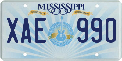 MS license plate XAE990
