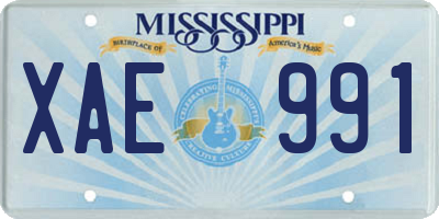 MS license plate XAE991