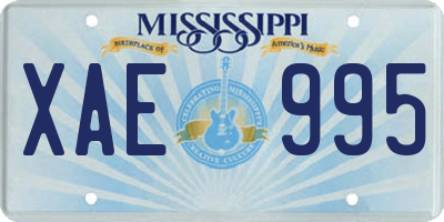 MS license plate XAE995