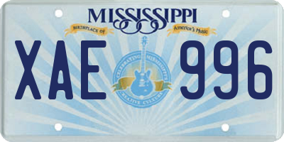 MS license plate XAE996