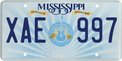 MS license plate XAE997