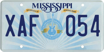 MS license plate XAF054