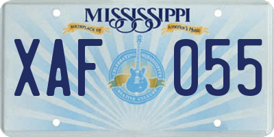 MS license plate XAF055