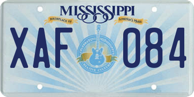 MS license plate XAF084