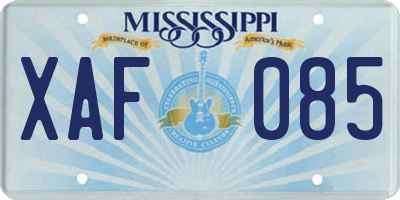 MS license plate XAF085