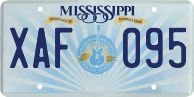 MS license plate XAF095