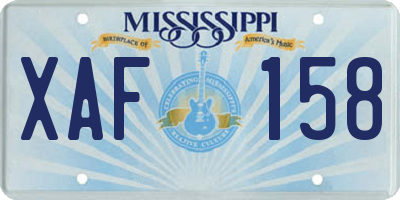 MS license plate XAF158
