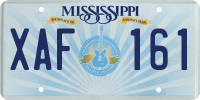 MS license plate XAF161