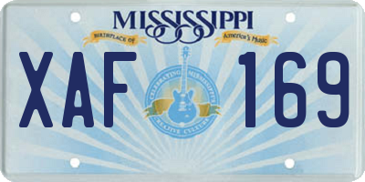 MS license plate XAF169