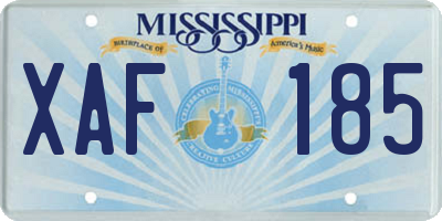 MS license plate XAF185