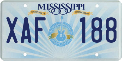MS license plate XAF188