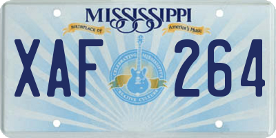 MS license plate XAF264
