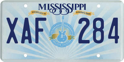 MS license plate XAF284