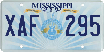 MS license plate XAF295