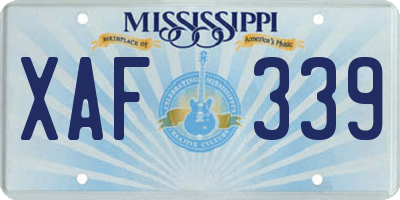 MS license plate XAF339