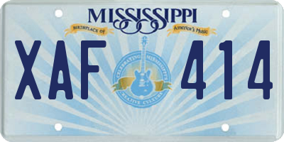 MS license plate XAF414