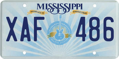 MS license plate XAF486