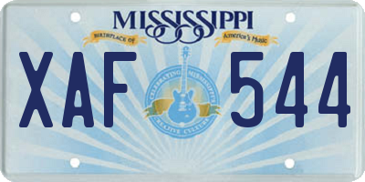 MS license plate XAF544