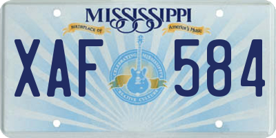 MS license plate XAF584