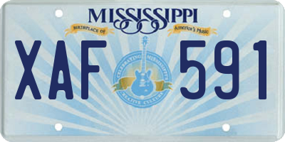 MS license plate XAF591