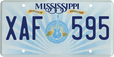 MS license plate XAF595