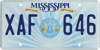MS license plate XAF646