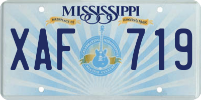 MS license plate XAF719