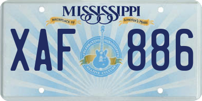 MS license plate XAF886