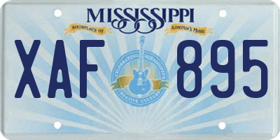 MS license plate XAF895
