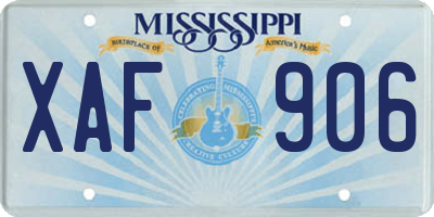 MS license plate XAF906