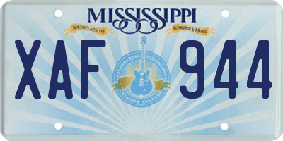MS license plate XAF944