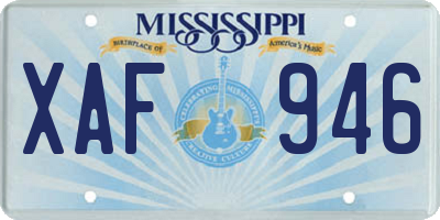 MS license plate XAF946