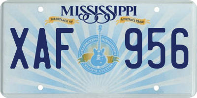 MS license plate XAF956