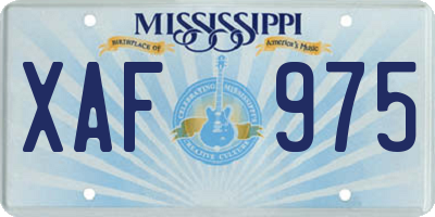 MS license plate XAF975