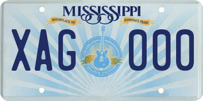 MS license plate XAG000