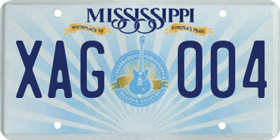 MS license plate XAG004