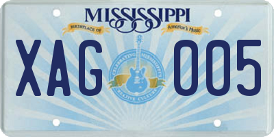 MS license plate XAG005