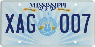MS license plate XAG007